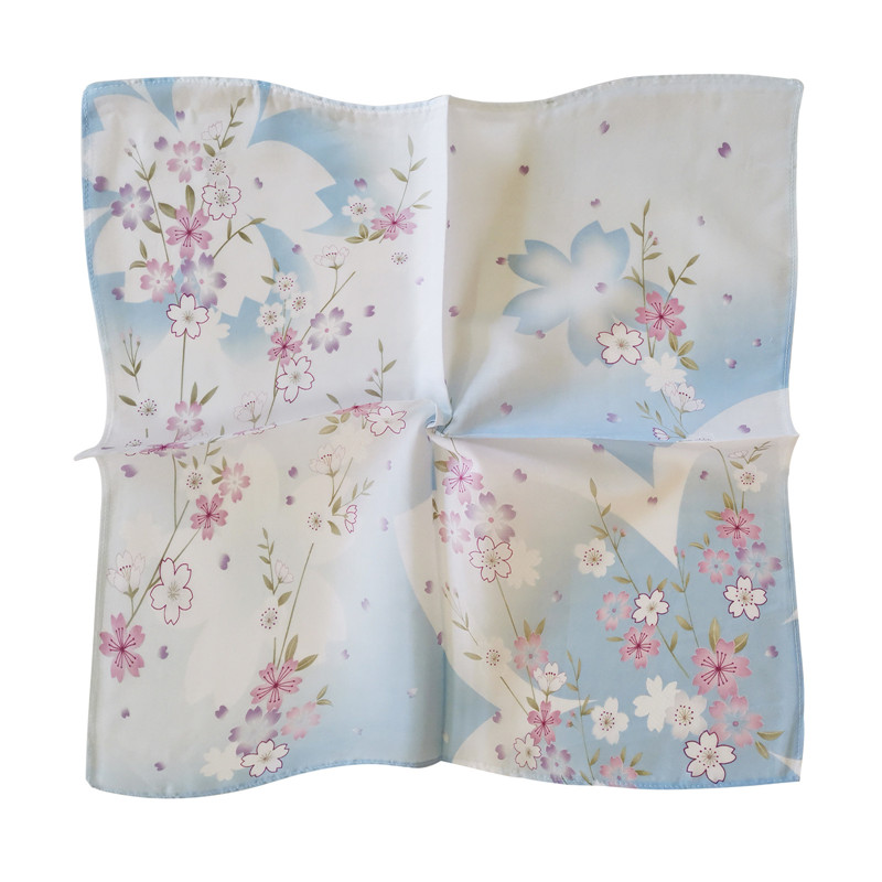 Furoshiki - 3 個 45 × 45 センチメートル正方形綿桜の花プリントハンカチ女性フェイスハンドタオルウェディングパーティーギフト