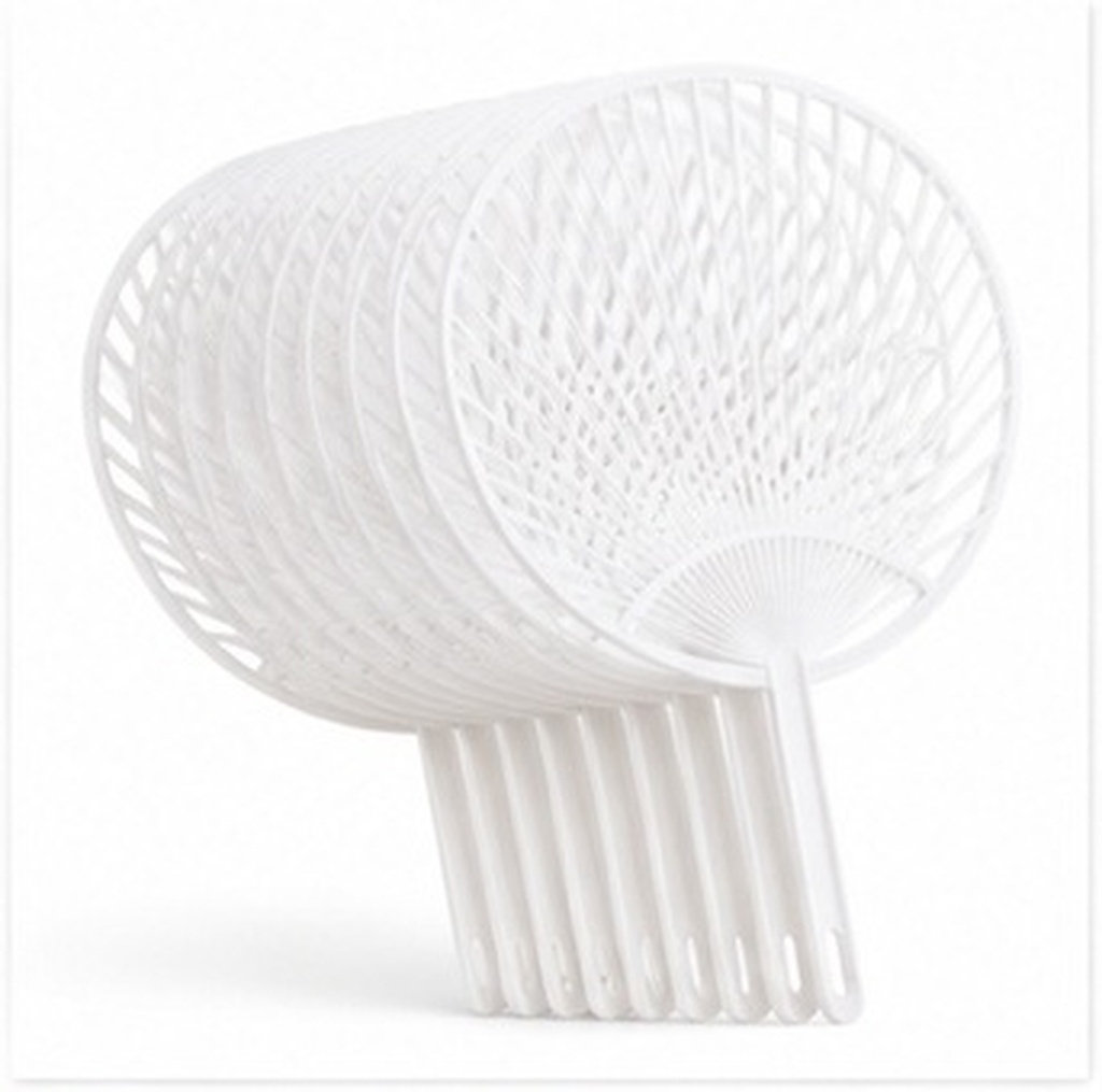 Japanese Fan - 20個入り、白いプラスチック製の扇風機フレーム。DIY用、日本の伝統的な扇子作りキット。オリジナルギフトや夏の室内換気用具として。