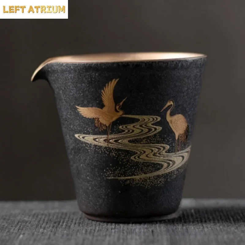 Japanese Pottery - 手作りのアンティーク調日本製公共用カップ、陶器製茶碗、カンフー茶道具、茶こし、共有用カップ。