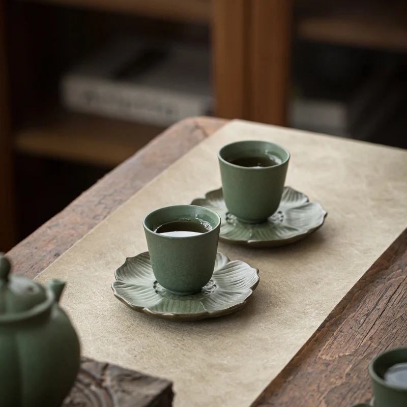 1 Pc 日本のグリーンセラミックティーカップ旅行瞑想カップ - Japanese Pottery のレビューと価格
