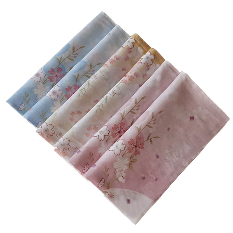 3 個 45 × 45 センチメートル正方形綿桜の花プリント - Furoshiki のレビューと価格