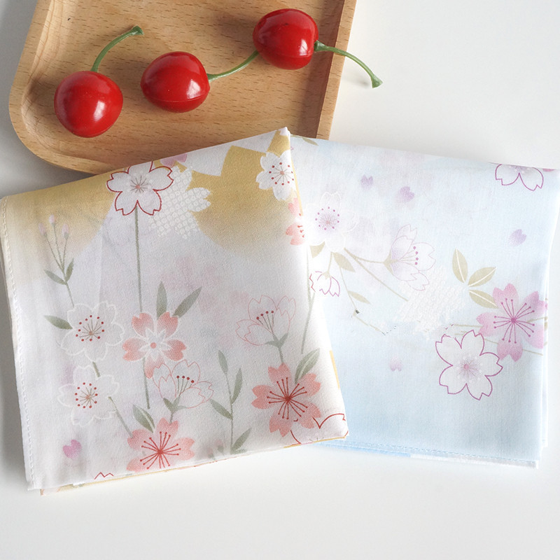 3 個 45 × 45 センチメートル正方形綿桜の花プリント - Furoshiki のレビューと価格