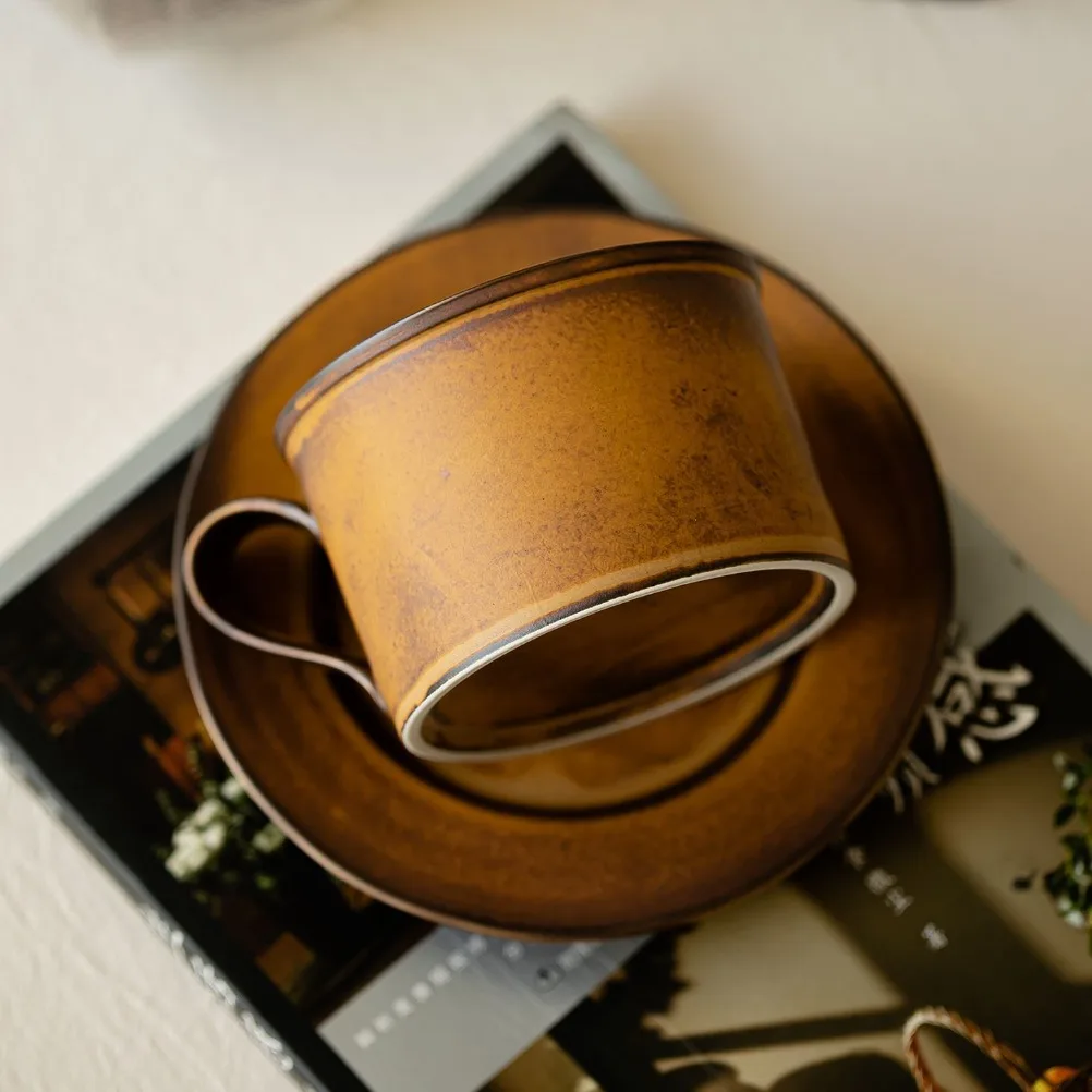 日本のレトロなコーヒーカップと皿のセット。大容量250ml。 - Japanese Pottery のレビューと価格
