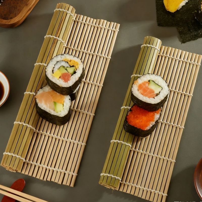 天然竹製寿司マット 正方形寿司巻きマット 緑竹製寿司巻きマッ - Sushi Making Kit のレビューと価格
