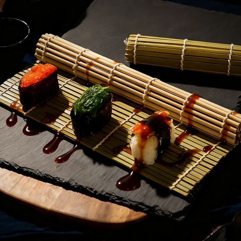 天然竹製寿司マット 正方形寿司巻きマット 緑竹製寿司巻きマッ - Sushi Making Kit のレビューと価格
