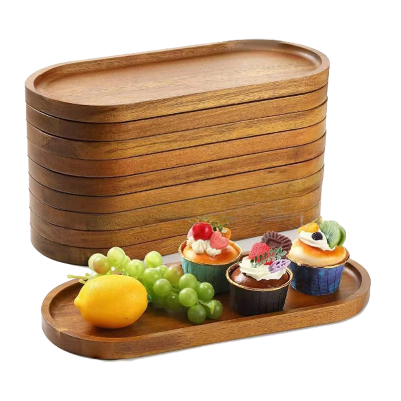 新しい食器 無垢材の丸いデザートプレート 和風木製トレイ ス - Japanese Snacks のレビューと価格
