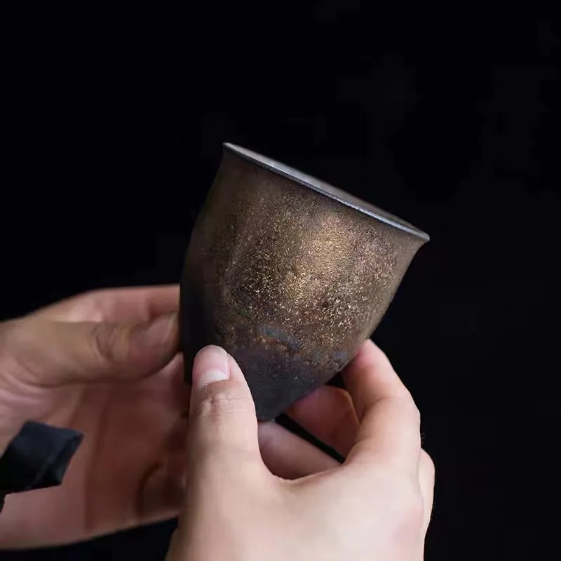 セラミックカップレトロ金メッキ石器手作り茶試飲カップ日本窯焼 - Japanese Pottery のレビューと価格