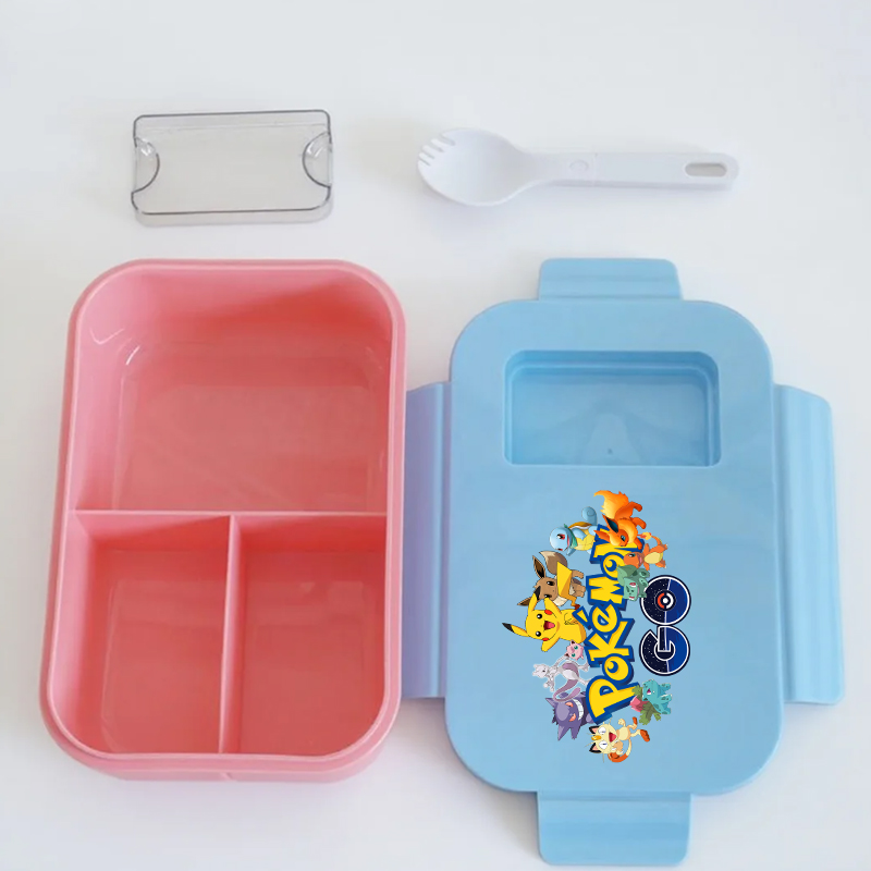 P-ポケモン柄のランチボックス。スプーン付き。アニメ風のデザ - Bento Box のレビューと価格