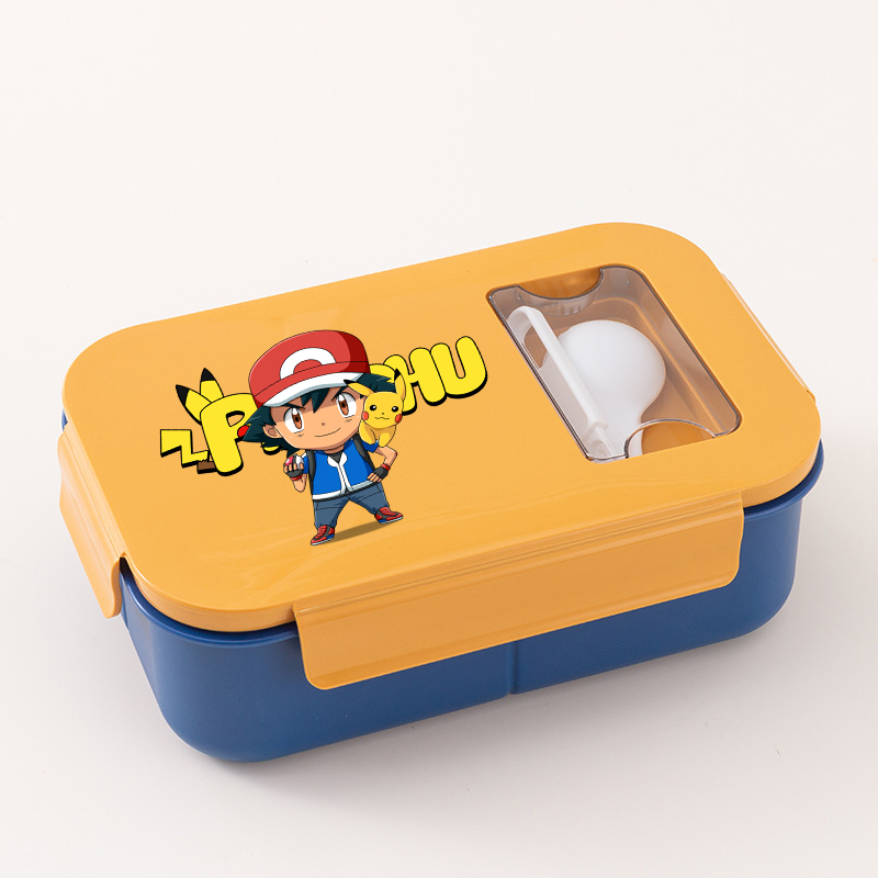 P-ポケモン柄のランチボックス。スプーン付き。アニメ風のデザ - Bento Box のレビューと価格