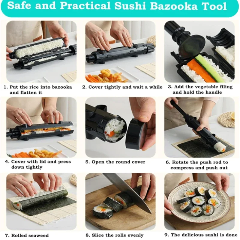 寿司作りキット、寿司巻きマット、寿司ローラー型、食品グレード - Sushi Making Kit のレビューと価格