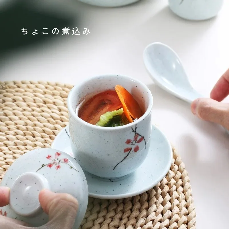 磁器製の煮込み鍋、日本の桜柄、蓋付きの陶器製煮込みボウル、多 - Japanese Snacks のレビューと価格