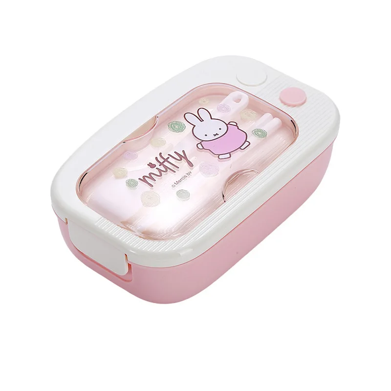 かわいいミッフィーの単層プラスチック製ランチボックス。電子レ - Bento Box のレビューと価格