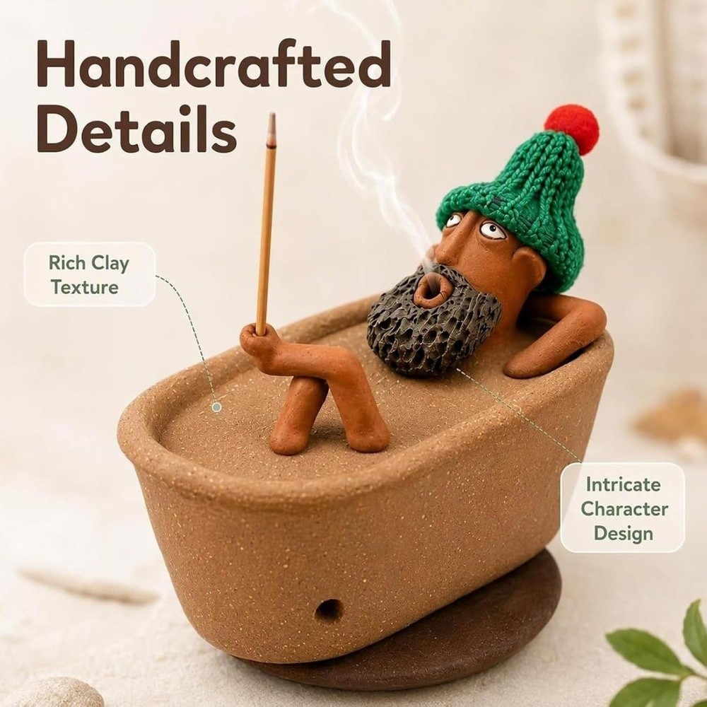 面白いお風呂の男の置物、アロマディフューザー、卓上装飾、クリ - Incense Holder のレビューと価格