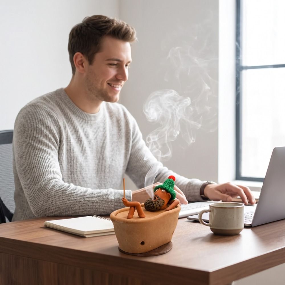 面白いお風呂の男の置物、アロマディフューザー、卓上装飾、クリ - Incense Holder のレビューと価格
