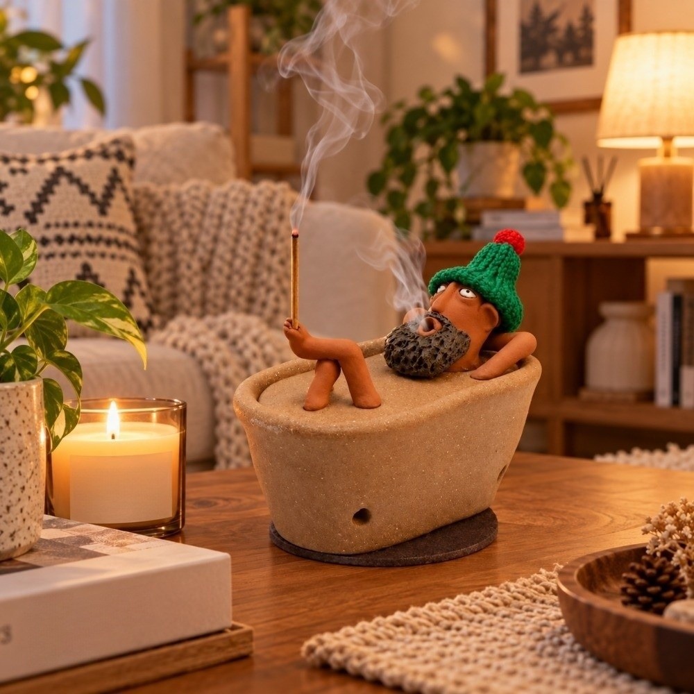 面白いお風呂の男の置物、アロマディフューザー、卓上装飾、クリ - Incense Holder のレビューと価格
